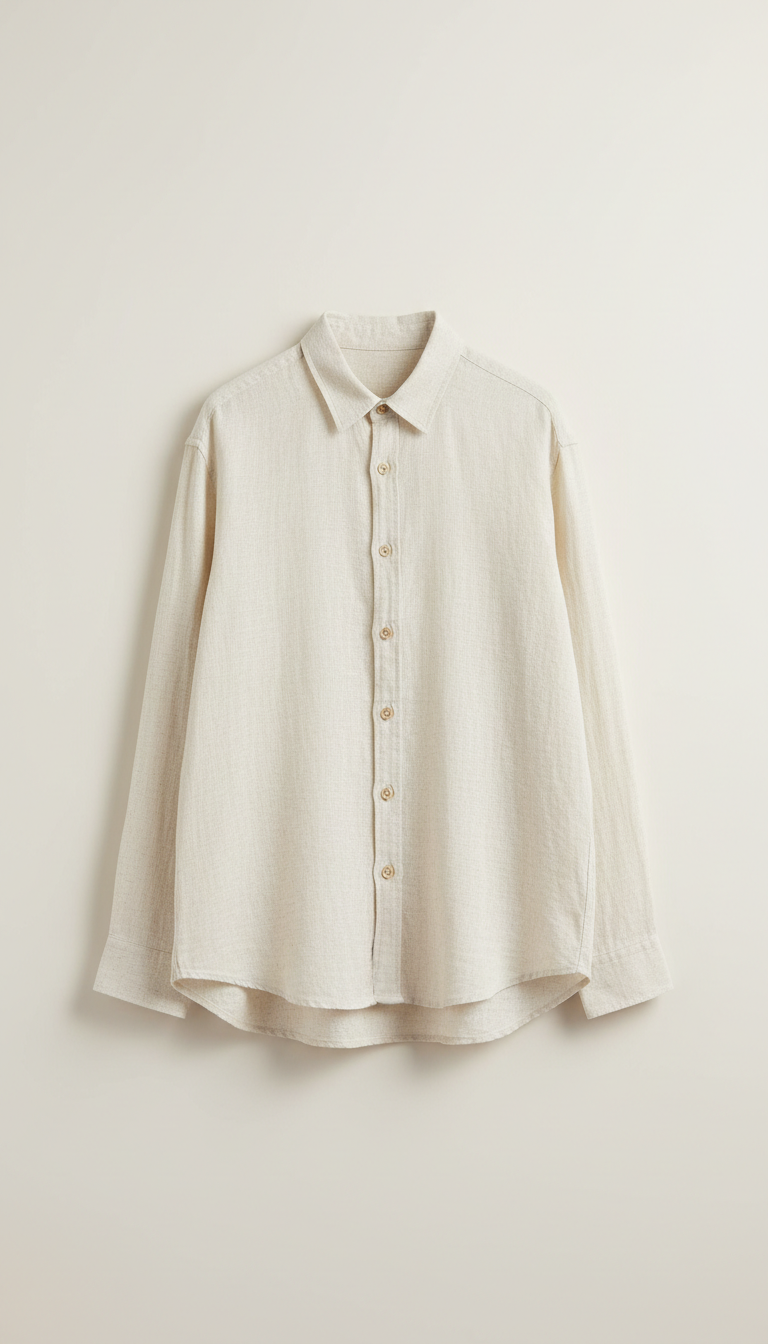 Linen Relaxed Button-Down Shirt