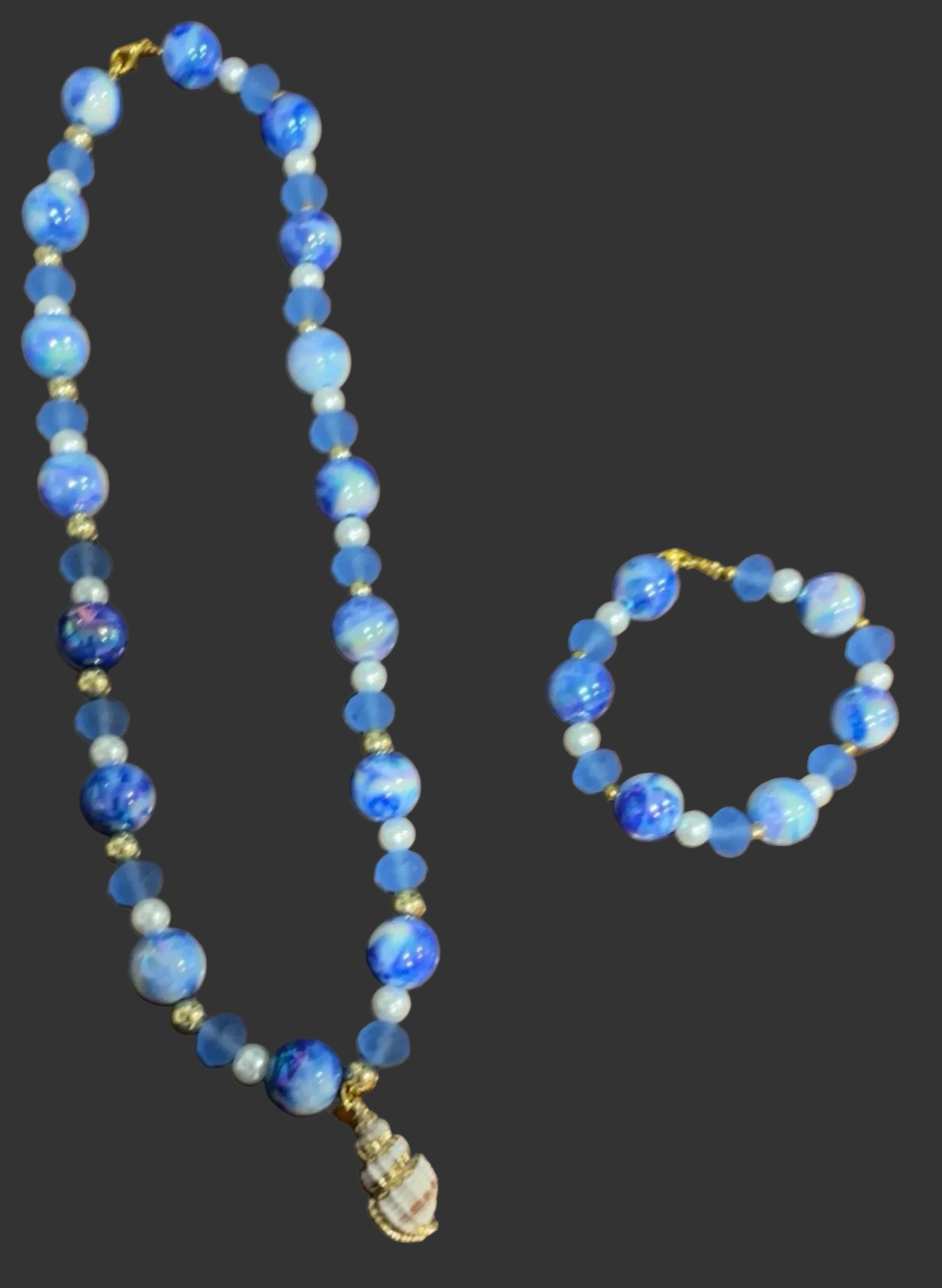 Handcrafted Ocean-Inspired Necklace & Bracelet Set